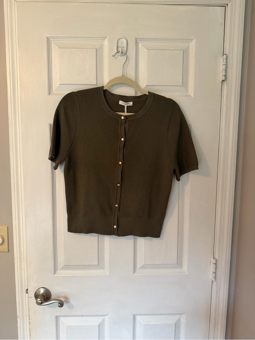 NWT rag & bone olive green plaza short sleeve cardigan